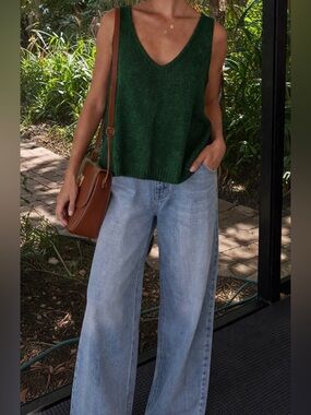 J. Crew Forest Green Knit Tank Top